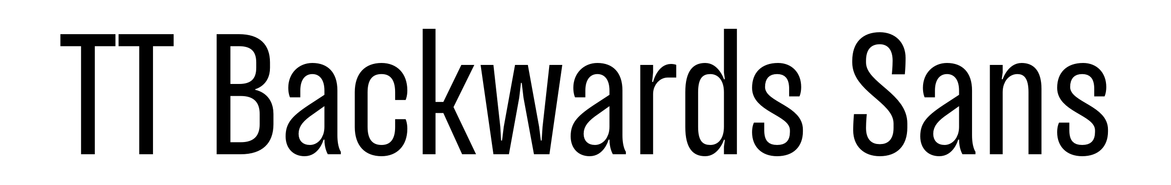 TT Backwards Sans
